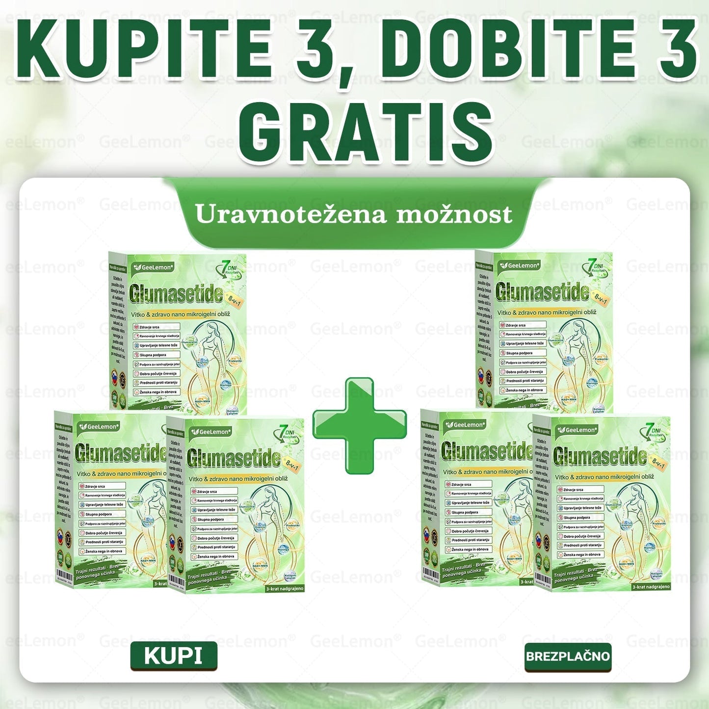 💥Registrirano pri JAZMP in GMP certificirano👩‍⚕️🎁 𝐆𝐞𝑒𝐿𝑒𝐦𝐨𝐧® 𝐆𝐥𝐮𝐦𝐚𝐬𝐞𝐭𝐢𝐝𝐞 8 v 1 Hujševalni in zdravju namenjen nano obliž z mikroiglicami 🇸🇮 (Samo enkrat na dan, vidne spremembe že v 7 dneh) ✅