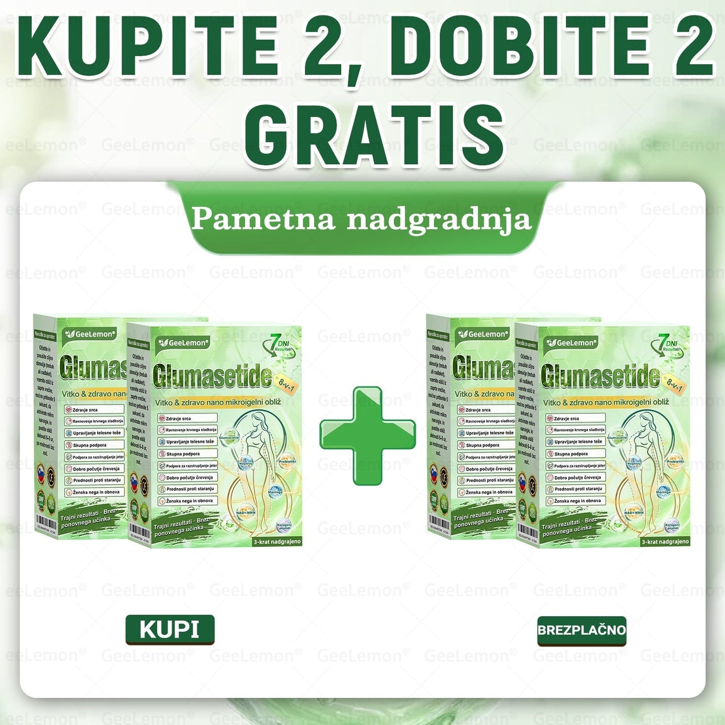 💥Registrirano pri JAZMP in GMP certificirano👩‍⚕️🎁 𝐆𝐞𝑒𝐿𝑒𝐦𝐨𝐧® 𝐆𝐥𝐮𝐦𝐚𝐬𝐞𝐭𝐢𝐝𝐞 8 v 1 Hujševalni in zdravju namenjen nano obliž z mikroiglicami 🇸🇮 (Samo enkrat na dan, vidne spremembe že v 7 dneh) ✅