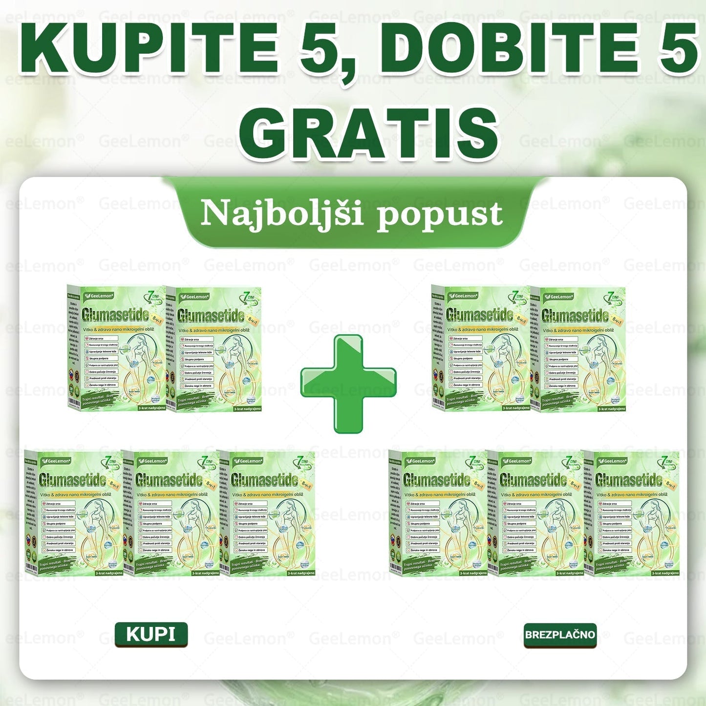 💥Registrirano pri JAZMP in GMP certificirano👩‍⚕️🎁 𝐆𝐞𝑒𝐿𝑒𝐦𝐨𝐧® 𝐆𝐥𝐮𝐦𝐚𝐬𝐞𝐭𝐢𝐝𝐞 8 v 1 Hujševalni in zdravju namenjen nano obliž z mikroiglicami 🇸🇮 (Samo enkrat na dan, vidne spremembe že v 7 dneh) ✅